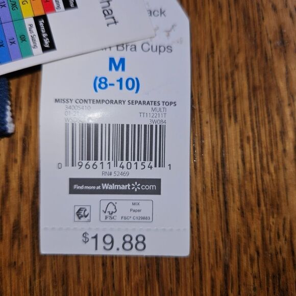 Time and Tru Women’s Size M 8 to 10 Navy & White Bathing Suit Top NWT - Picture 5 of 8